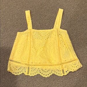 7 For All Mankind Yellow Cropped Boxy Tank Top